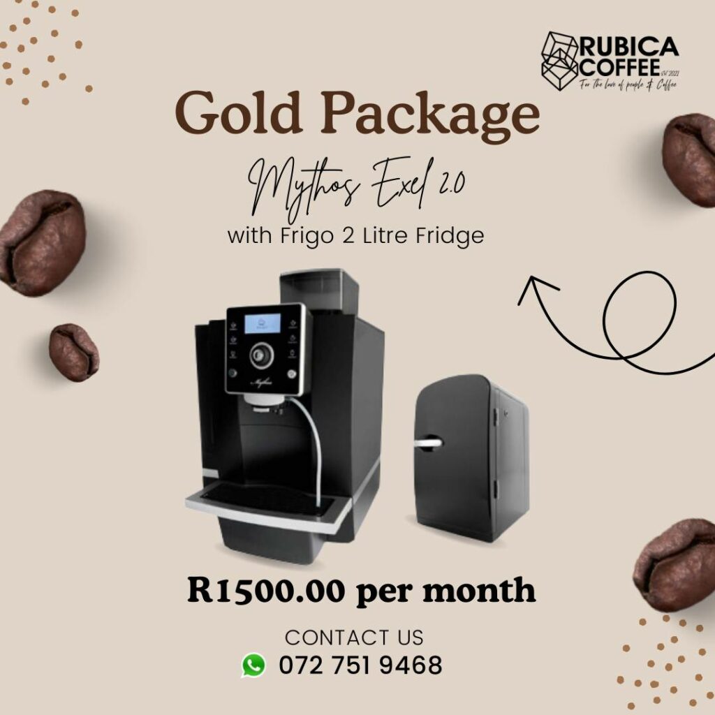 Rubica Coffee - Mythos Exel 2 Gold package for just R1500 per month